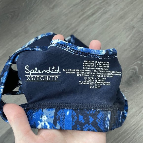 NWT Splendid Blue Snakeskin Printed Sports Bra XS Women's Strappy in Back - Picture 8 of 8